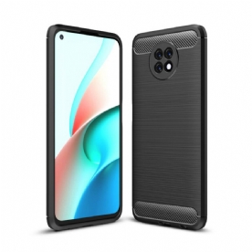 Telefoonhoesje voor Xiaomi Redmi Note 9 5G / 9T 5G Geborstelde Koolstofvezel