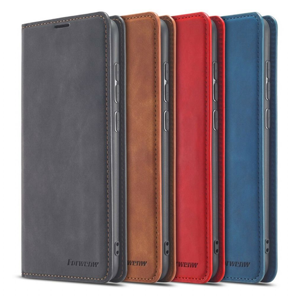 Bescherming Hoesje voor Xiaomi Redmi Note 9 Folio-hoesje Lederen Effect Forwenw