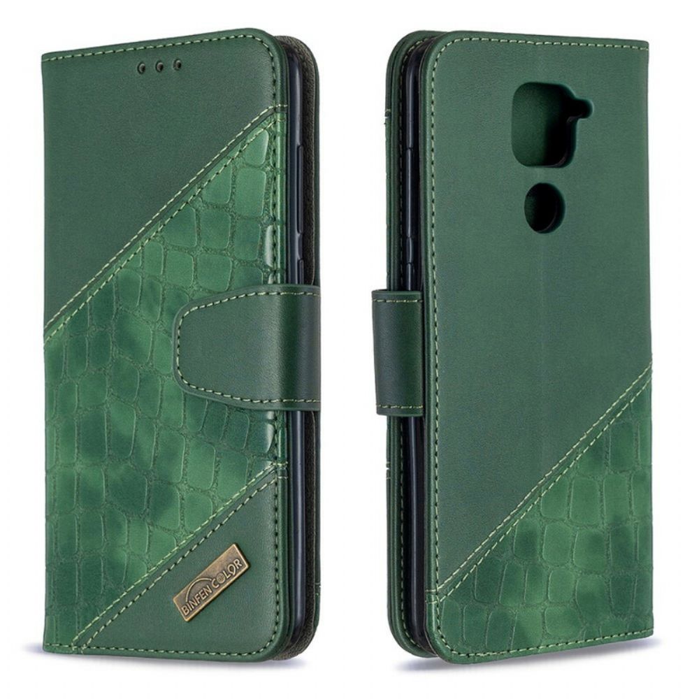 Flip Case voor Xiaomi Redmi Note 9 Klassiek Krokodillenleereffect