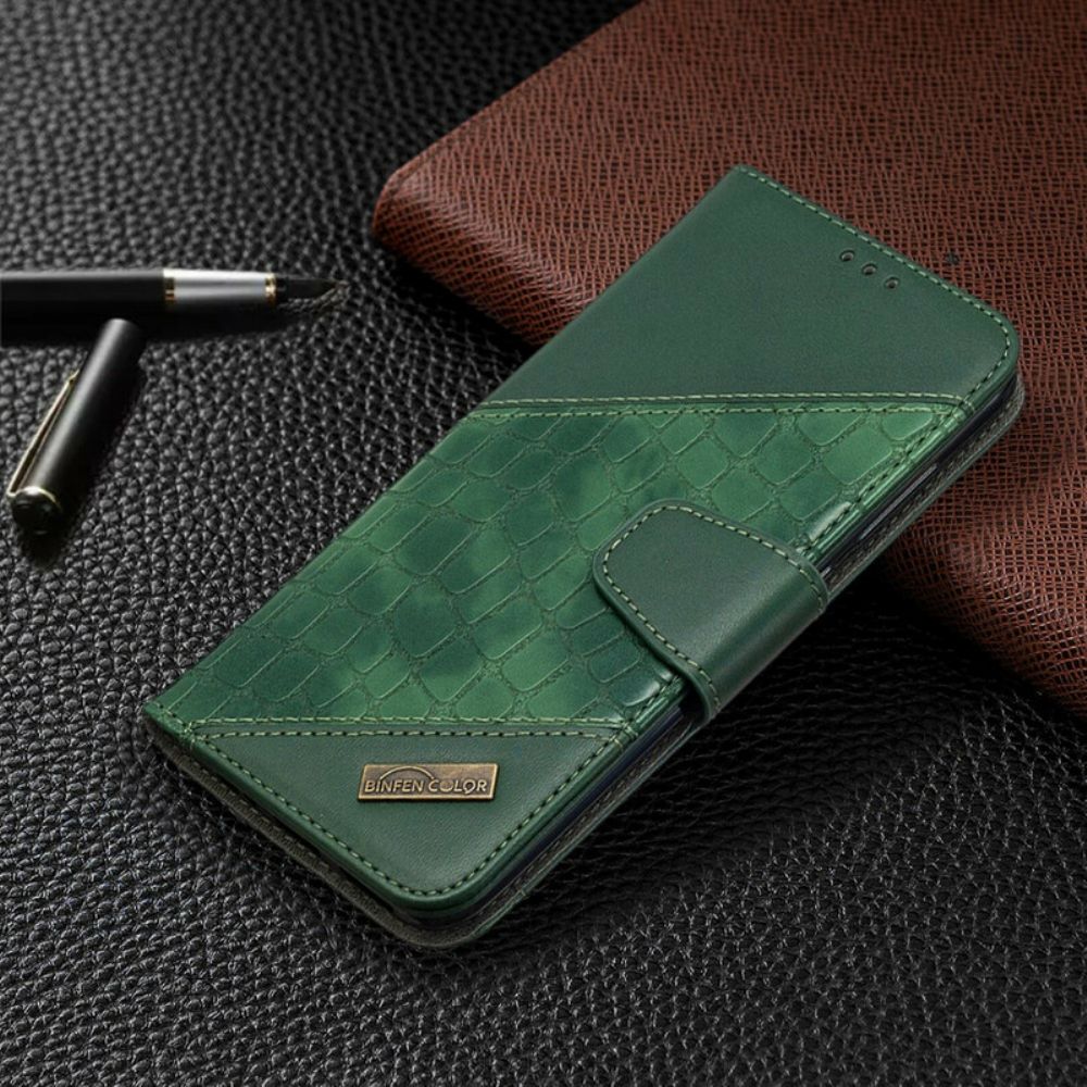 Flip Case voor Xiaomi Redmi Note 9 Klassiek Krokodillenleereffect