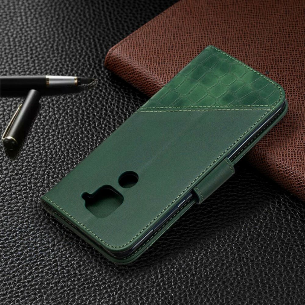 Flip Case voor Xiaomi Redmi Note 9 Klassiek Krokodillenleereffect