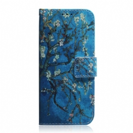 Folio-hoesje voor Xiaomi Redmi Note 9 Bloeiende Boom Blauwe Achtergrond