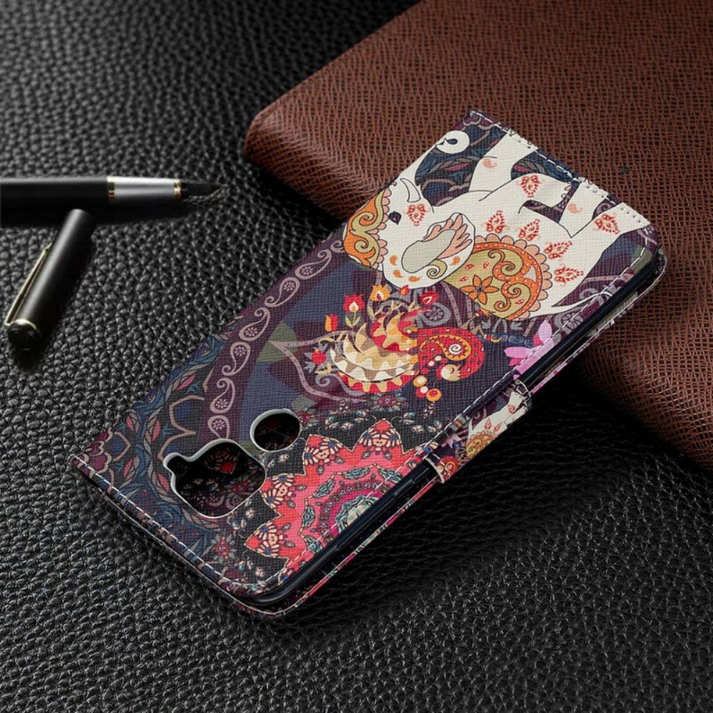 Folio-hoesje voor Xiaomi Redmi Note 9 Indische Olifanten