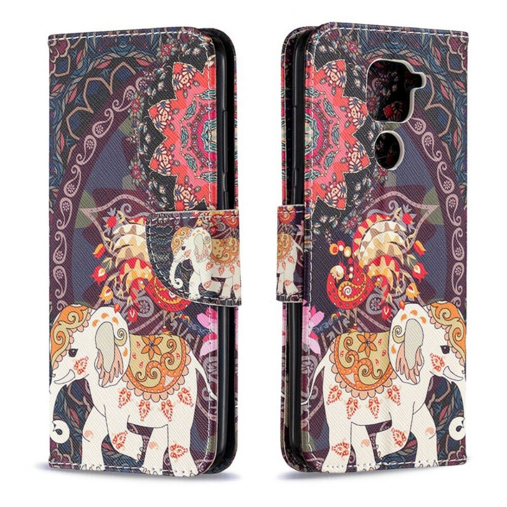 Folio-hoesje voor Xiaomi Redmi Note 9 Indische Olifanten