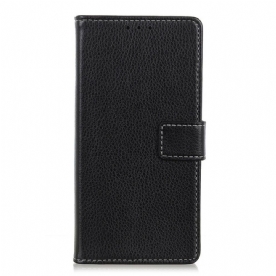 Folio-hoesje voor Xiaomi Redmi Note 9 Litchi Leereffect Stiksels