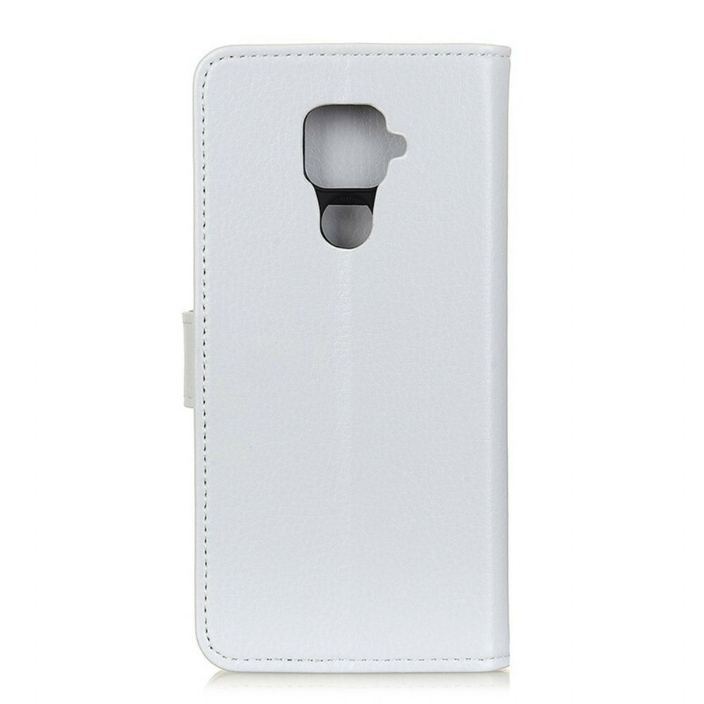 Folio-hoesje voor Xiaomi Redmi Note 9 Litchi Leereffect Stiksels