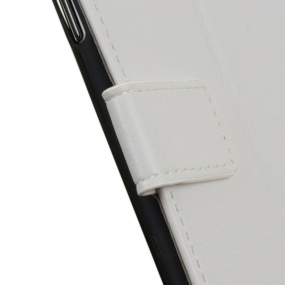 Folio-hoesje voor Xiaomi Redmi Note 9 Litchi Leereffect Stiksels