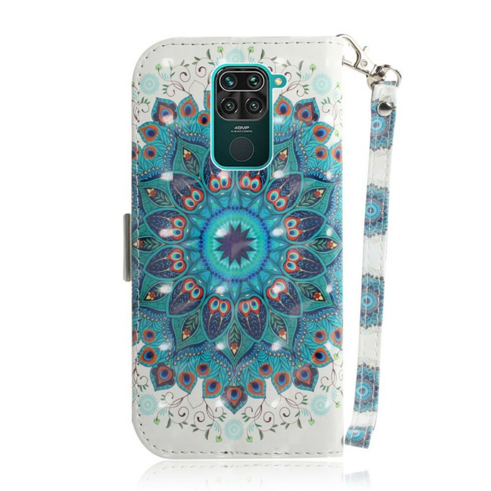 Folio-hoesje voor Xiaomi Redmi Note 9 Met Ketting Meesterlijke Mandala Met Bandjes