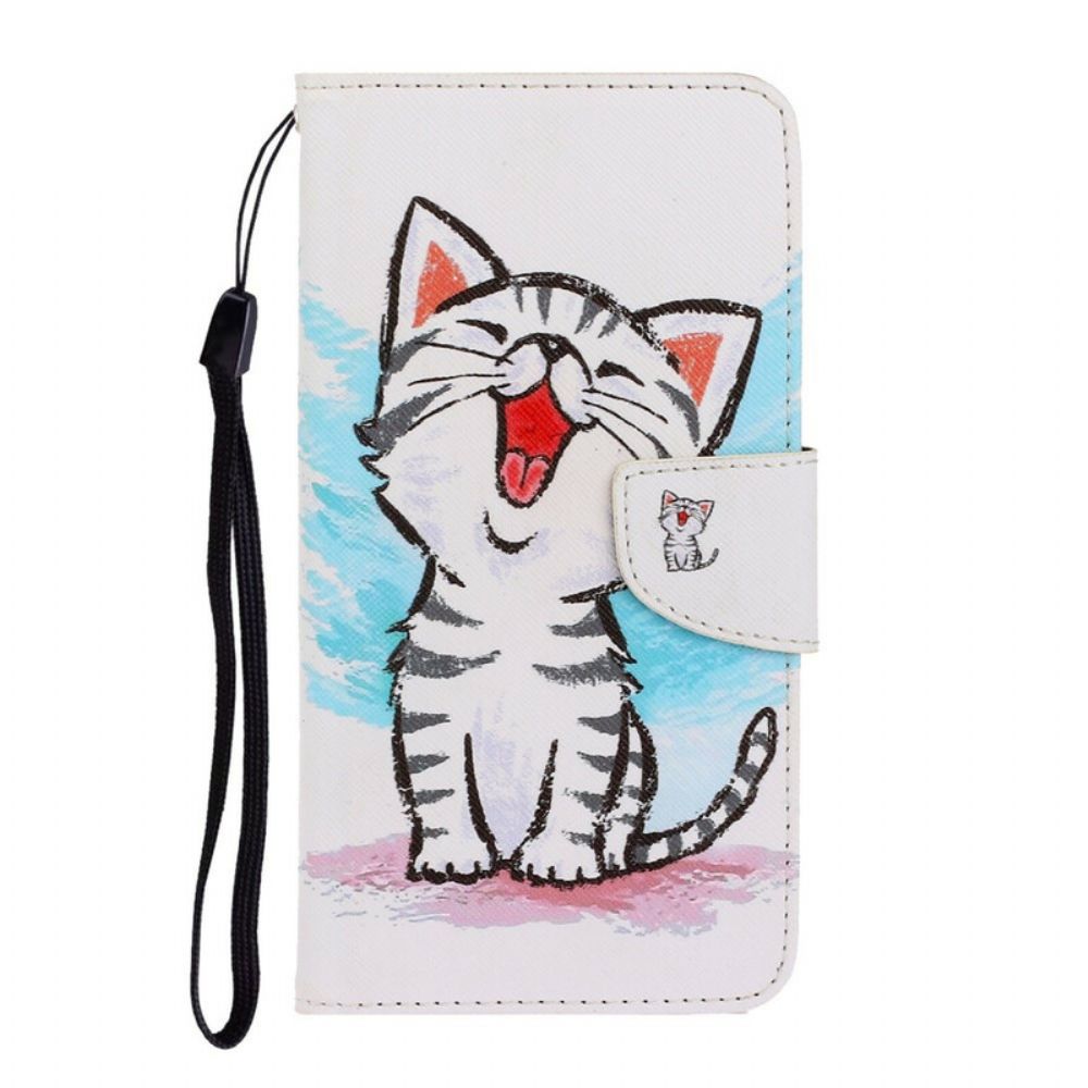 Folio-hoesje voor Xiaomi Redmi Note 9 Met Ketting Thong Kitten