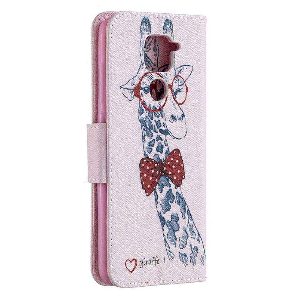 Folio-hoesje voor Xiaomi Redmi Note 9 Nerdy Giraf