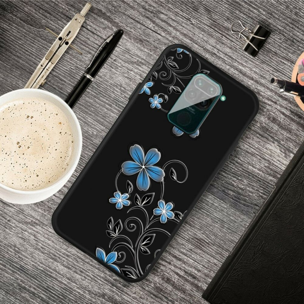 Hoesje voor Xiaomi Redmi Note 9 Blauwe Bloemen