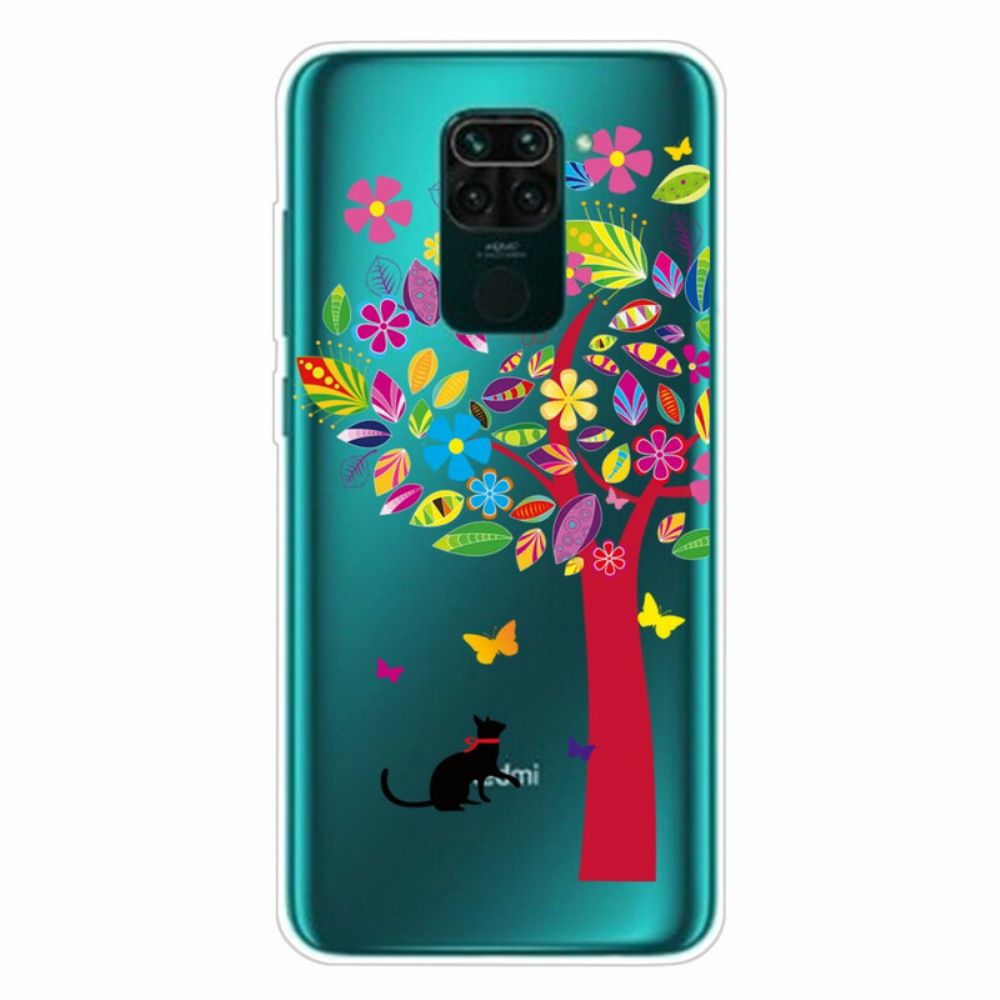 Hoesje voor Xiaomi Redmi Note 9 Kat Onder De Gekleurde Boom