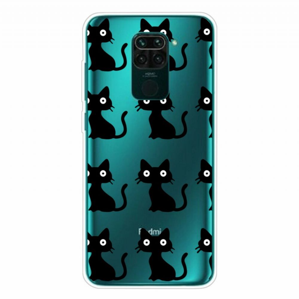 Hoesje voor Xiaomi Redmi Note 9 Meerdere Zwarte Katten