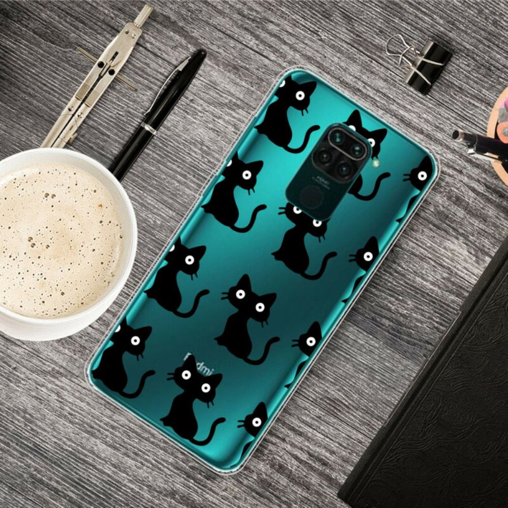 Hoesje voor Xiaomi Redmi Note 9 Meerdere Zwarte Katten