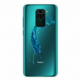 Hoesje voor Xiaomi Redmi Note 9 Mooie Blauwe Veer