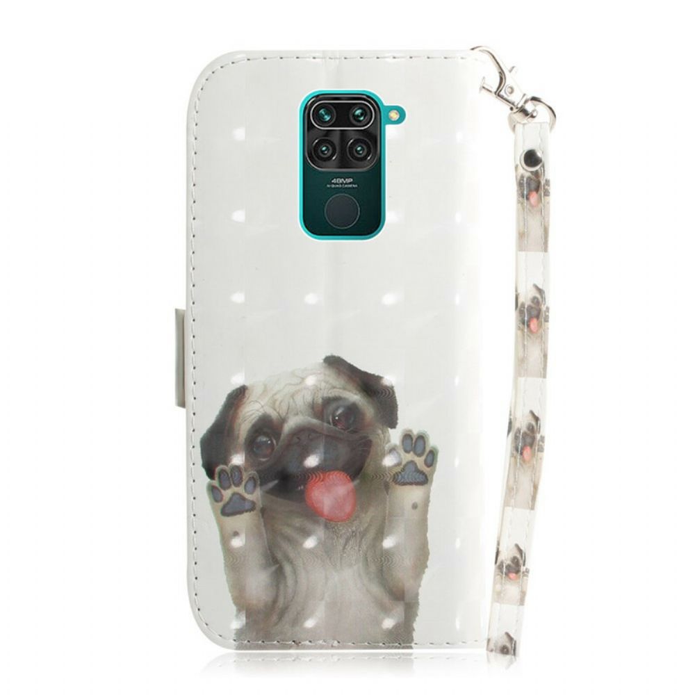 Leren Hoesje voor Xiaomi Redmi Note 9 Met Ketting Hou Van Mijn Hond Met Riem