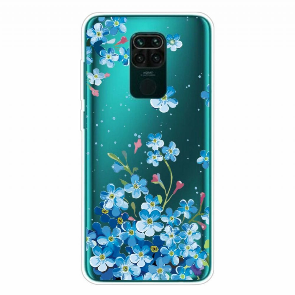 Telefoonhoesje voor Xiaomi Redmi Note 9 Boeket Met Blauwe Bloemen