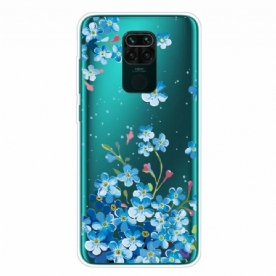 Telefoonhoesje voor Xiaomi Redmi Note 9 Boeket Met Blauwe Bloemen