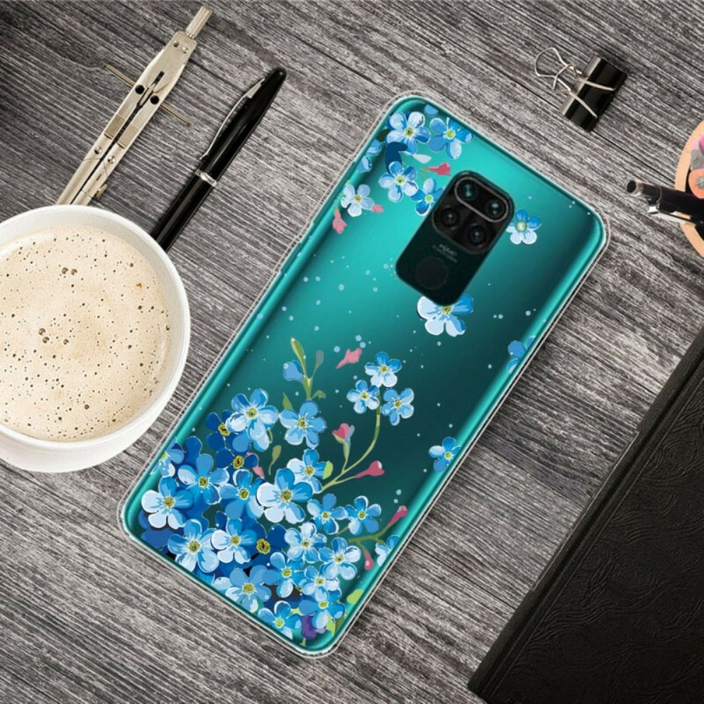 Telefoonhoesje voor Xiaomi Redmi Note 9 Boeket Met Blauwe Bloemen