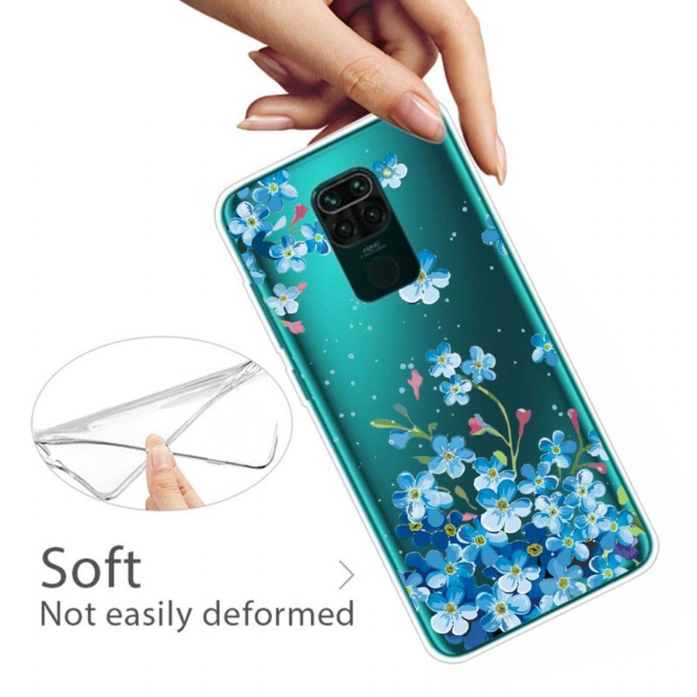 Telefoonhoesje voor Xiaomi Redmi Note 9 Boeket Met Blauwe Bloemen