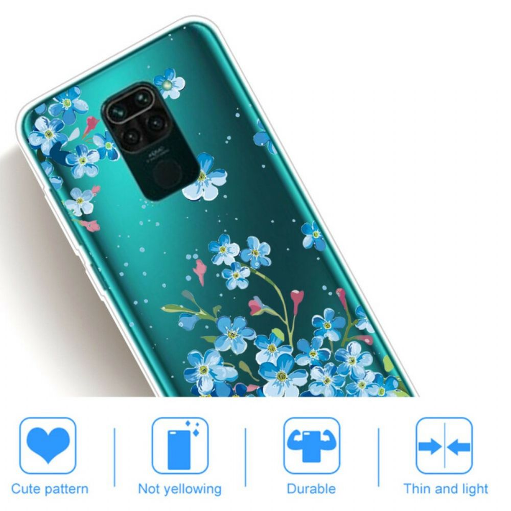 Telefoonhoesje voor Xiaomi Redmi Note 9 Boeket Met Blauwe Bloemen