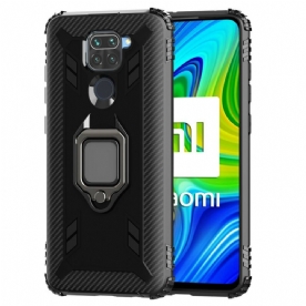 Telefoonhoesje voor Xiaomi Redmi Note 9 Ring En Koolstofvezel