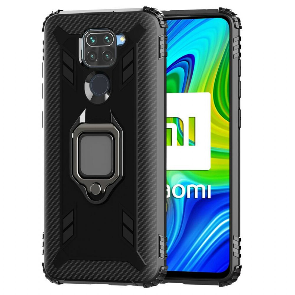 Telefoonhoesje voor Xiaomi Redmi Note 9 Ring En Koolstofvezel