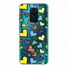 Telefoonhoesje voor Xiaomi Redmi Note 9 Veelkleurige Harten