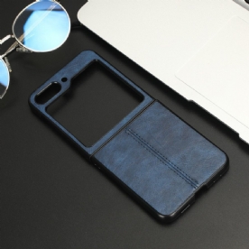 Case Hoesje Samsung Galaxy Z Flip 5 Telefoonhoesje Stijve Leerstijl