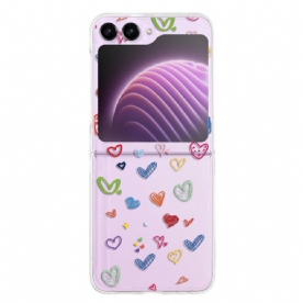 Case Hoesje Samsung Galaxy Z Flip 5 Telefoonhoesje Transparante Harten