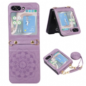 Hoesje Voor Samsung Galaxy Z Flip 5 Mandala Met Schouderband