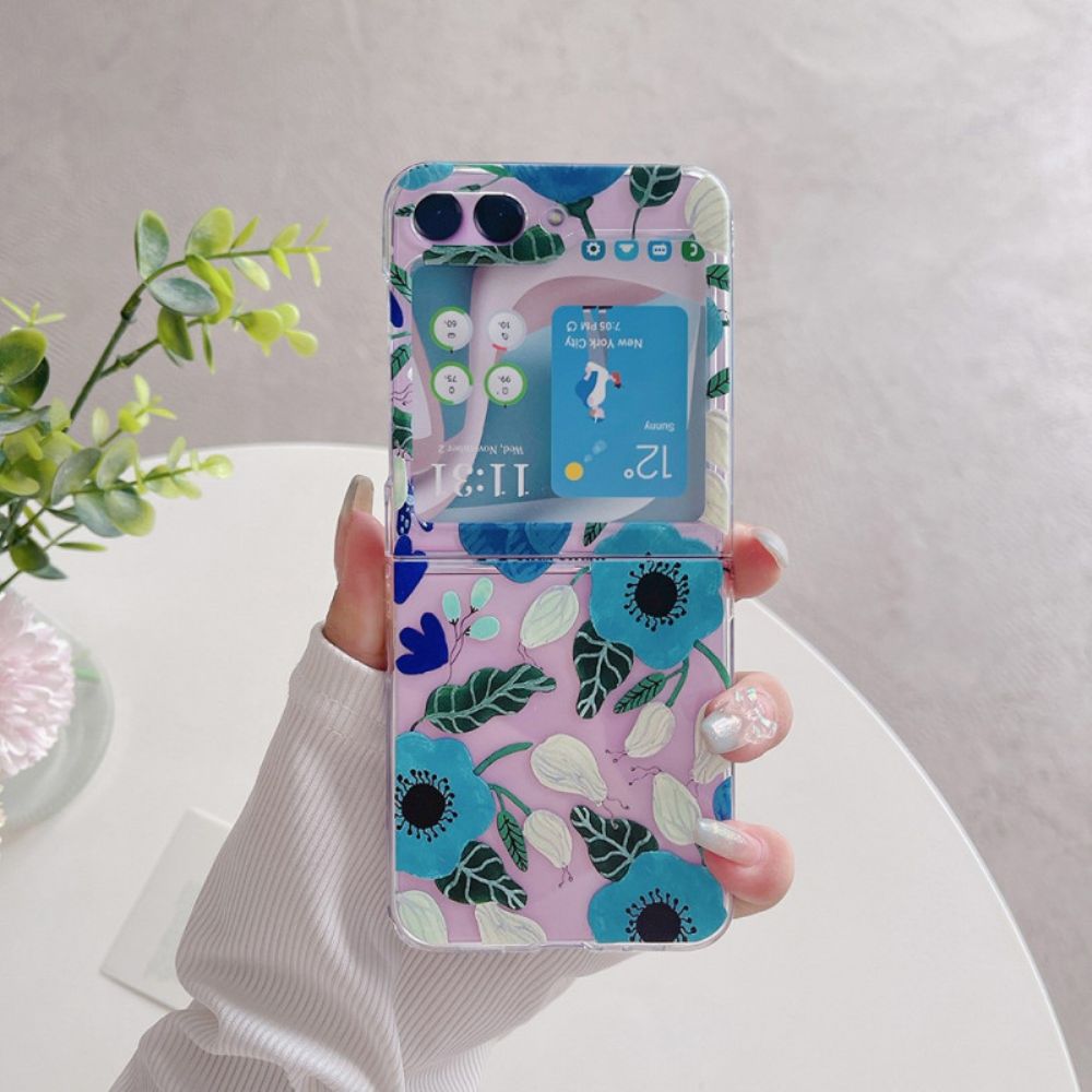 Hoesje Voor Samsung Galaxy Z Flip 5 Transparante Mooie Bloemen