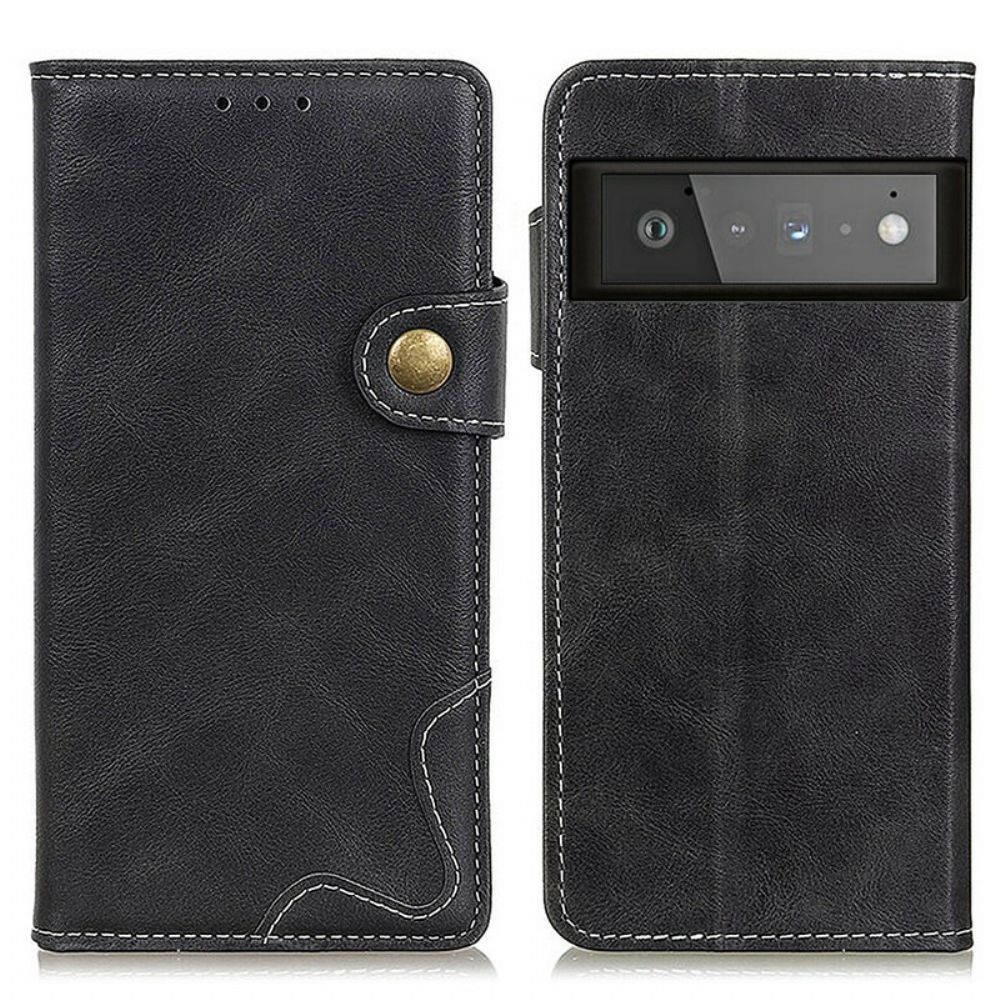 Flip Case voor Google Pixel 6 Pro Artistieke Naaiknop