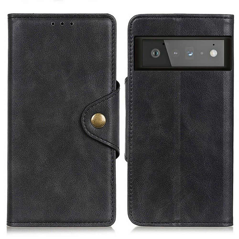 Flip Case voor Google Pixel 6 Pro Knoop Van Kunstleer