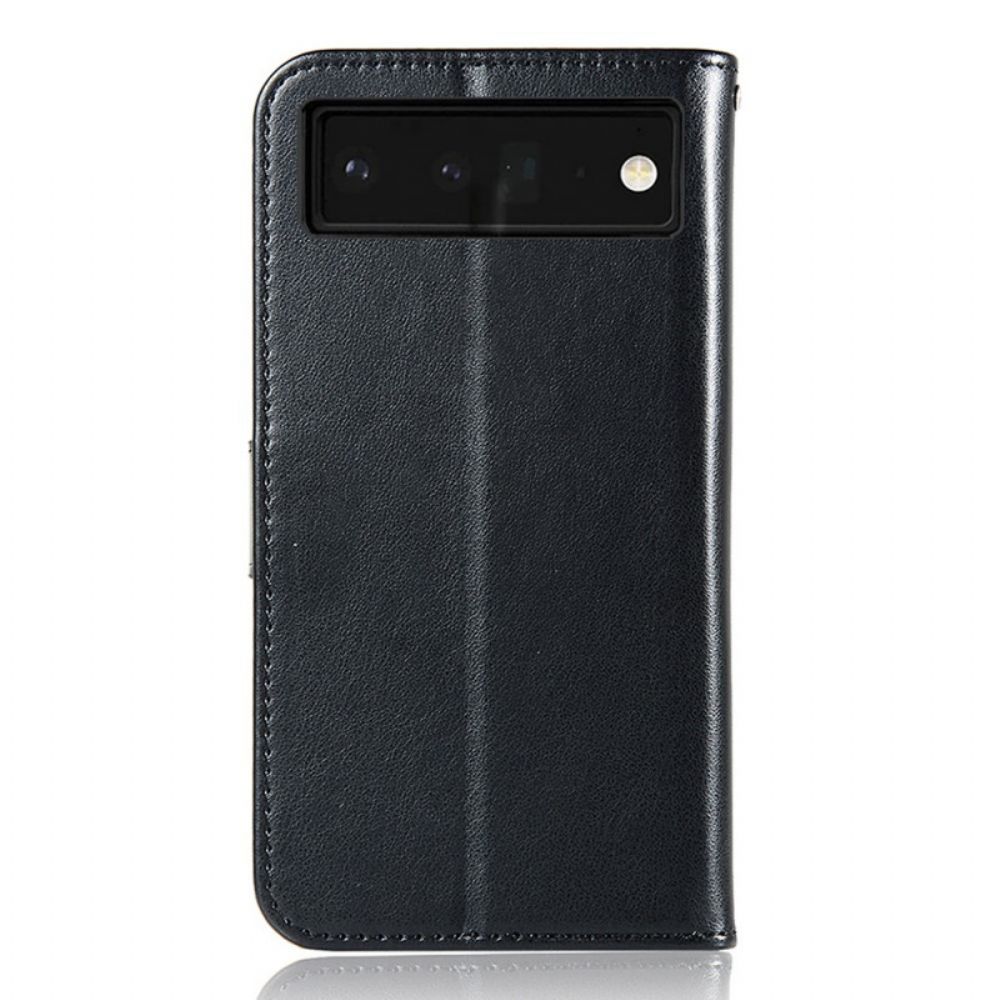 Flip Case voor Google Pixel 6 Pro Lederen Effect Dromenvanger Uil