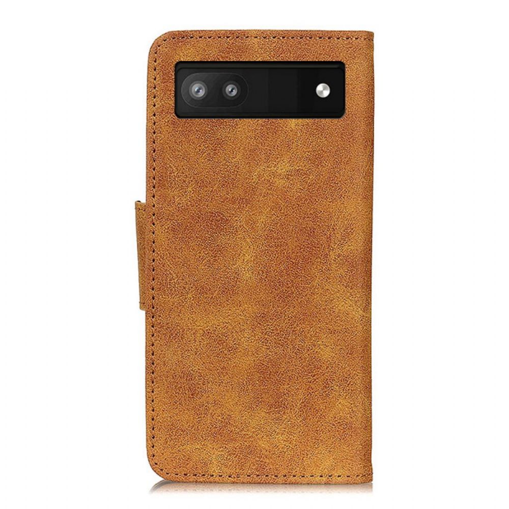 Flip Case voor Google Pixel 6 Pro Vintage Splitleer