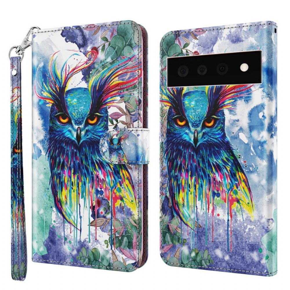 Folio-hoesje voor Google Pixel 6 Pro Aquarel Vogel