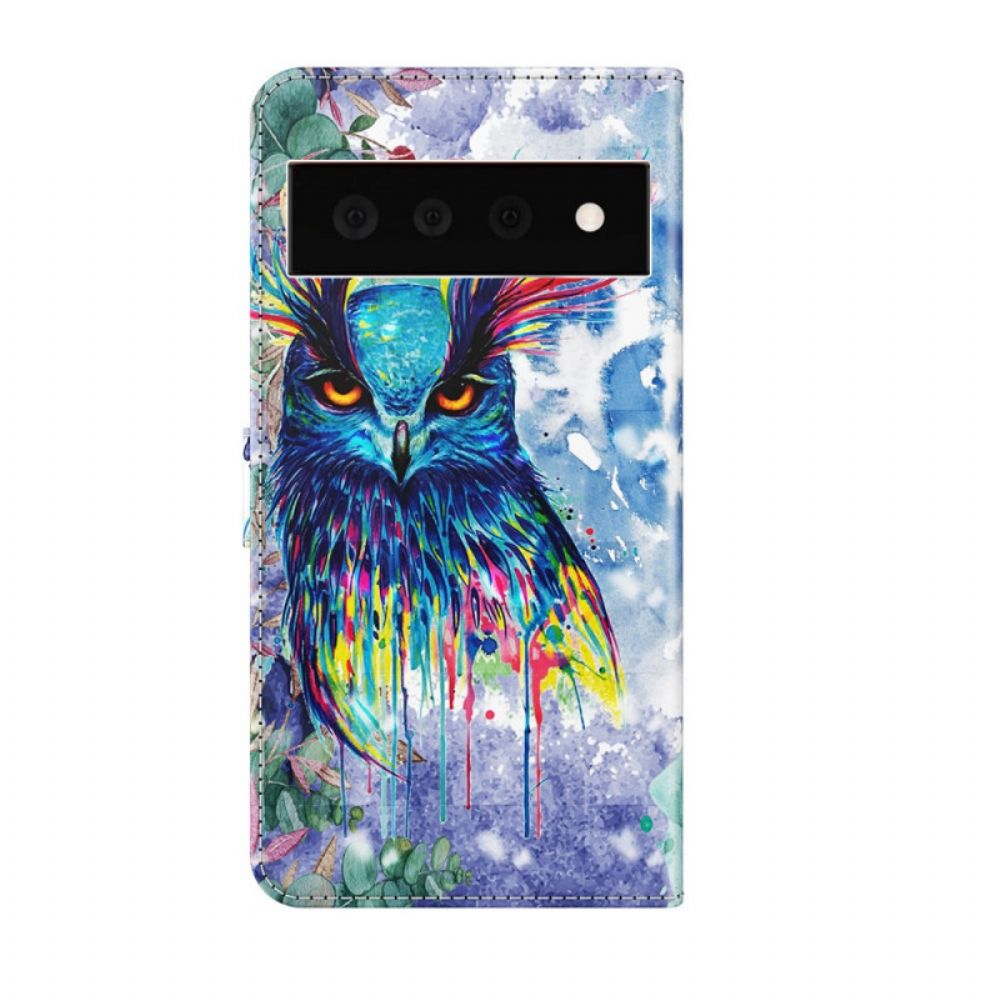 Folio-hoesje voor Google Pixel 6 Pro Aquarel Vogel