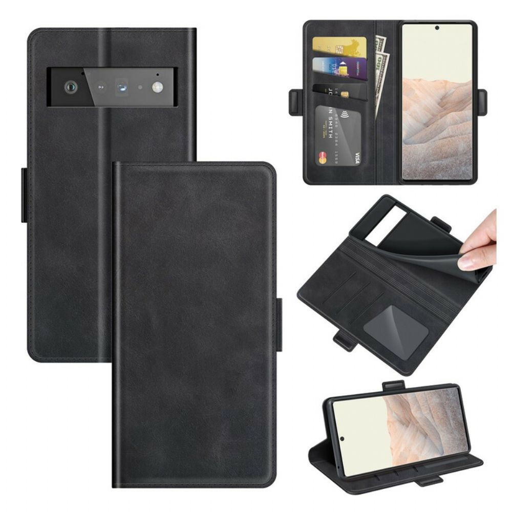 Folio-hoesje voor Google Pixel 6 Pro Flip Case Klassieke Dubbele Klep