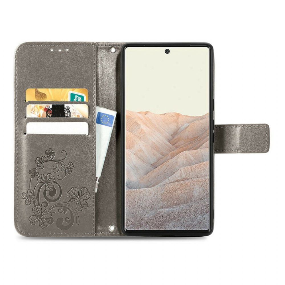 Folio-hoesje voor Google Pixel 6 Pro Klavertje Vier