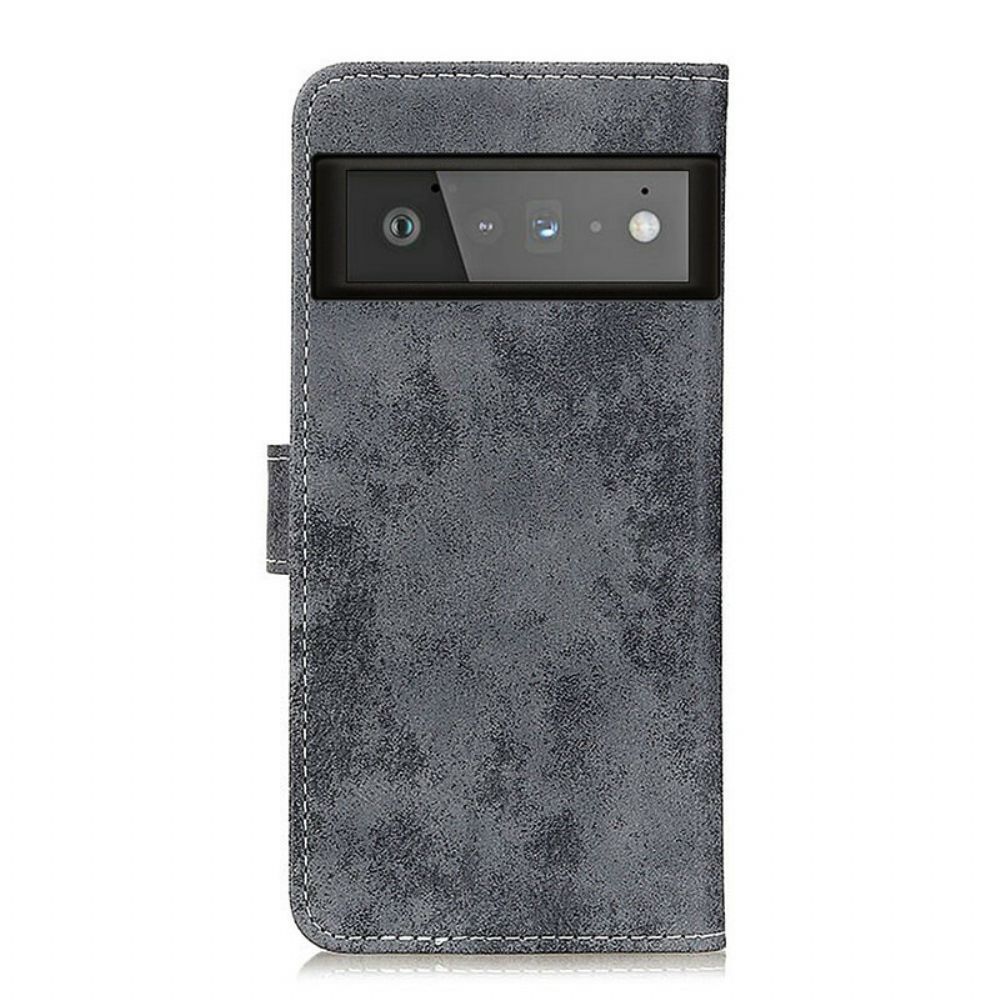 Folio-hoesje voor Google Pixel 6 Pro Vintage Leereffect