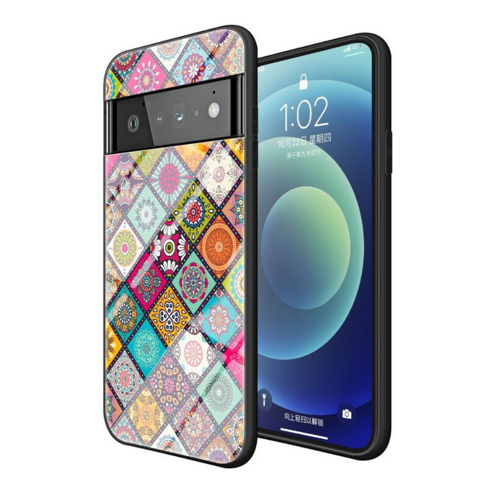 Hoesje voor Google Pixel 6 Pro Magnetische Patchwork Houder