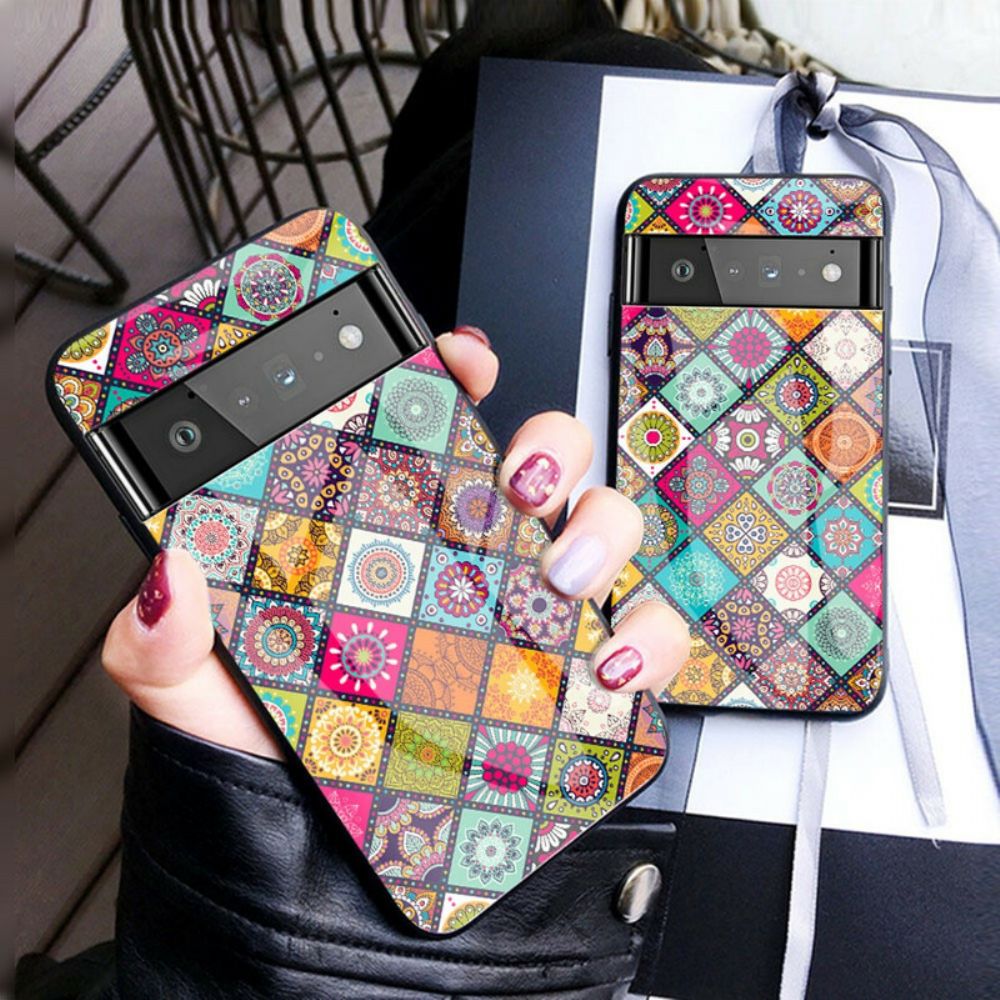 Hoesje voor Google Pixel 6 Pro Magnetische Patchwork Houder