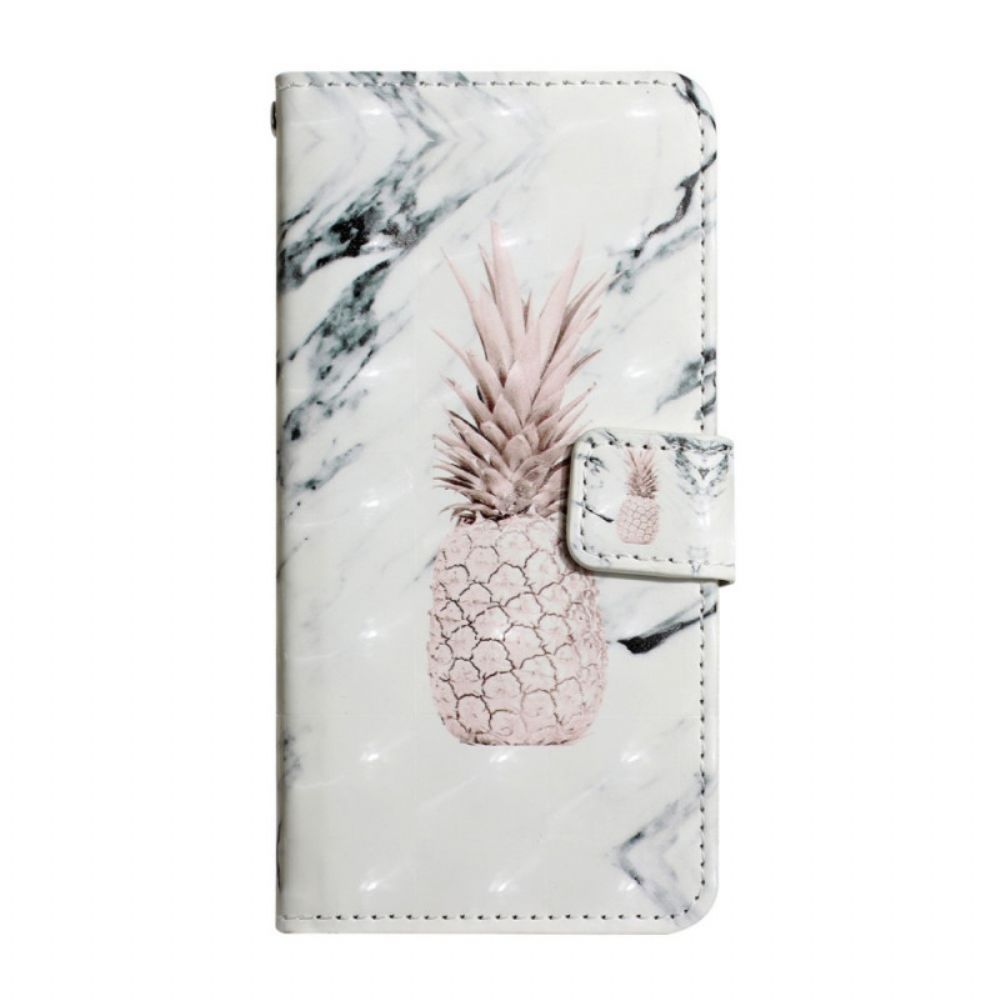 Leren Hoesje voor Google Pixel 6 Pro Lichtvlek Ananas