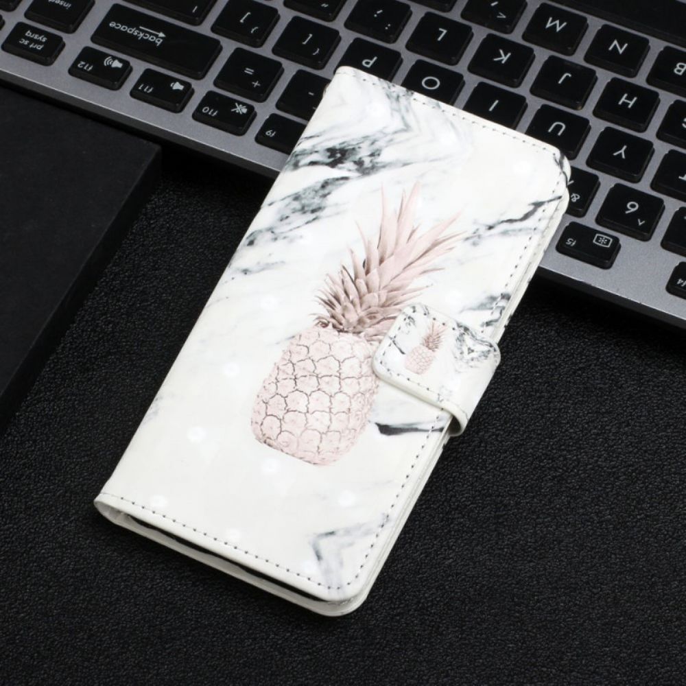 Leren Hoesje voor Google Pixel 6 Pro Lichtvlek Ananas