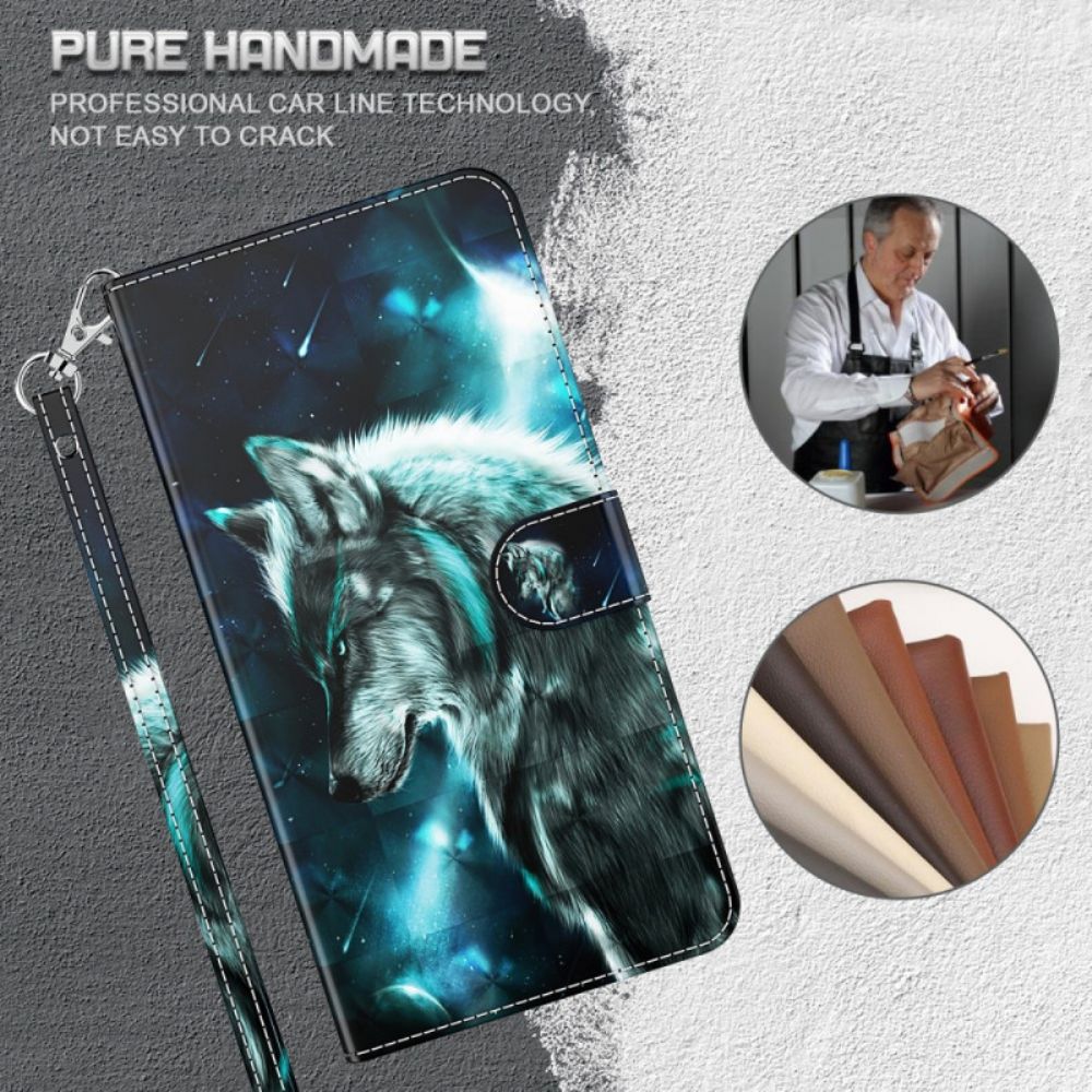 Leren Hoesje voor Google Pixel 6 Pro Majestueuze Wolf