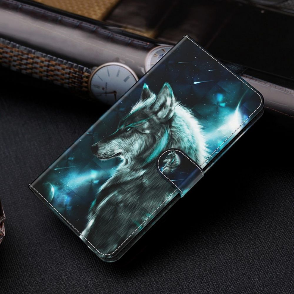 Leren Hoesje voor Google Pixel 6 Pro Majestueuze Wolf