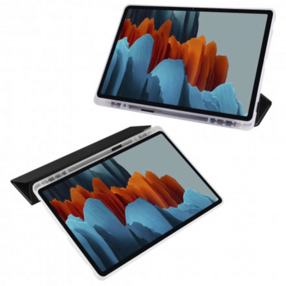 Bescherming Hoesje voor Samsung Galaxy Tab S7 Plus / Tab S8 Plus Silicone En Kunstleer