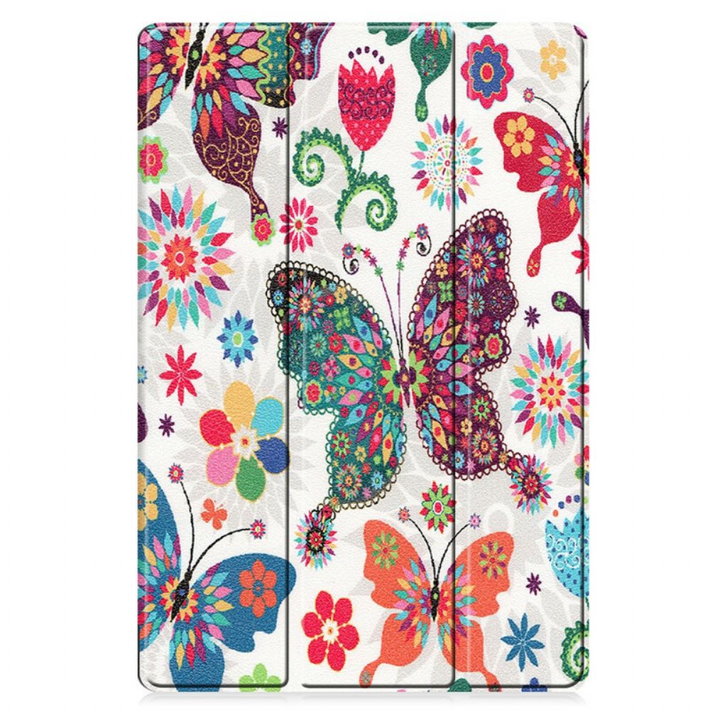 Bescherming Hoesje voor Samsung Galaxy Tab S7 Plus / Tab S8 Plus Versterkte Vlinders En Bloemen