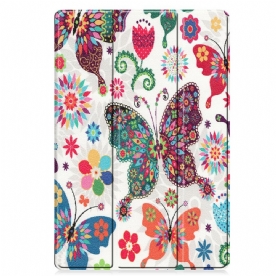 Bescherming Hoesje voor Samsung Galaxy Tab S7 Plus / Tab S8 Plus Versterkte Vlinders En Bloemen